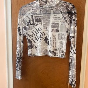 Newspaper Article Crop Top